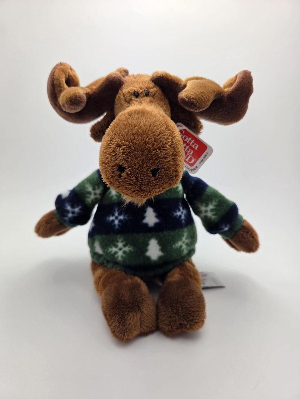 Gund "Elkins" the Holiday Elk / Moose Plush Sweater, Vintage (10 inch)